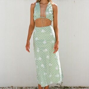 Sabo Skirt Green Gingham Cambelle Dress
